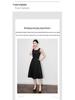 French High-End Square Neck Sleeveless Midi Dress with Waist-Gathering