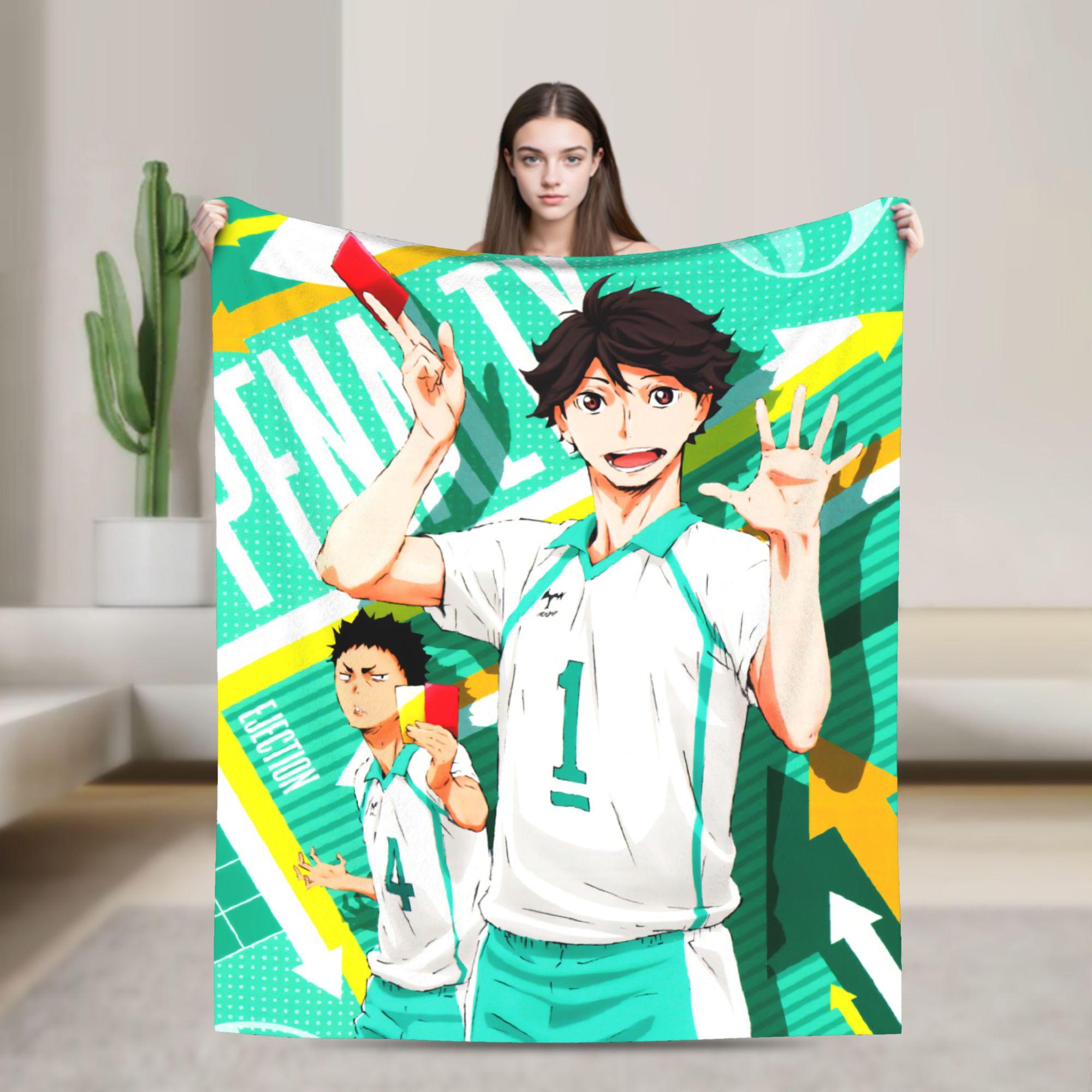 Haikyuu Японское Аниме Одеяла Флис Зима Многофункциональное Легкое Плед Одеяло для Кровати Уличное Покрывало 75X95CM