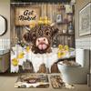 1/4pcs Shower Curtain Set Farmhouse Cute Highland Cow Woodsy Bathtub Brown Yellow Shower Curtain Machine Washable for Bathroom