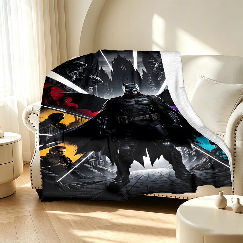 Batman Pattern Blanket for Home Decoration, Bed, Sofa, Car Travel, Camping, Suitable for All Seasons, Birthday Christmas Gift