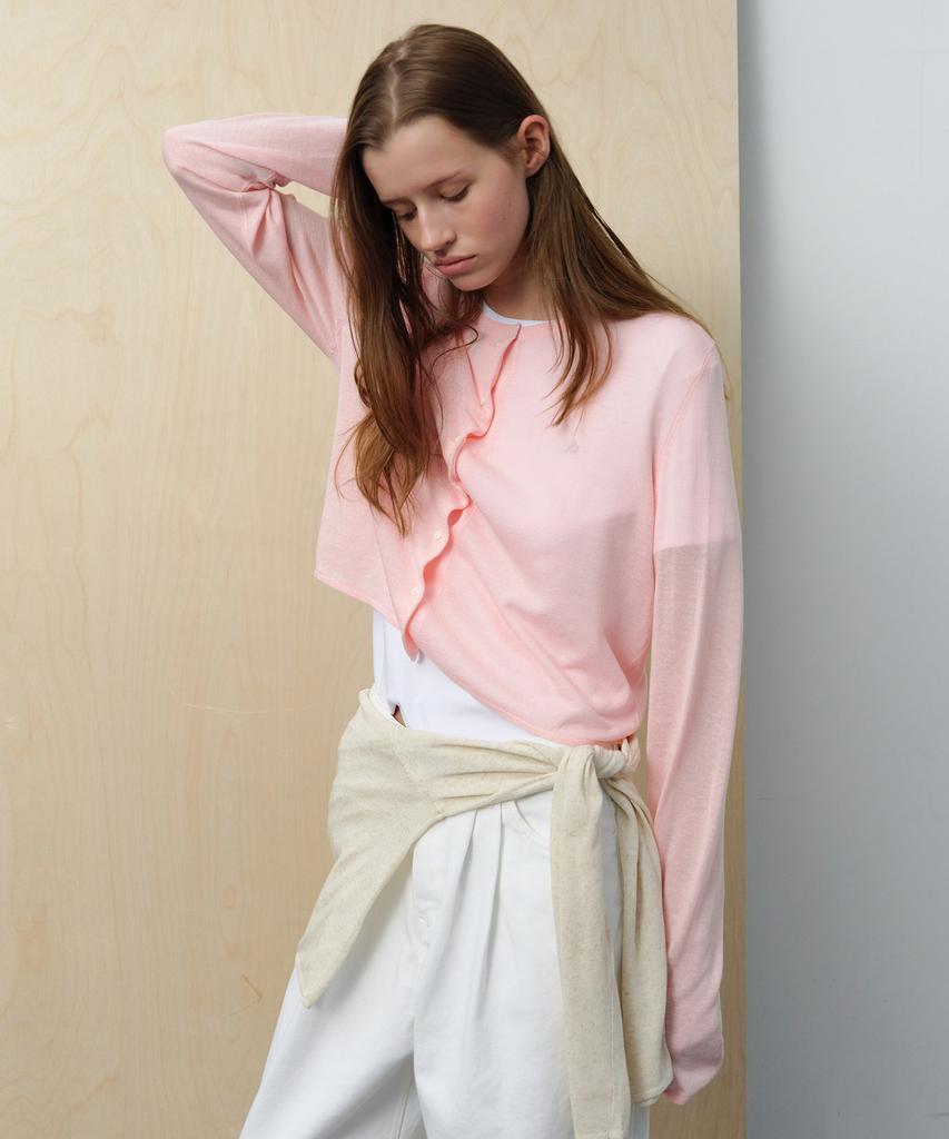 Leuba Light Linen Cardigan - Color Pink