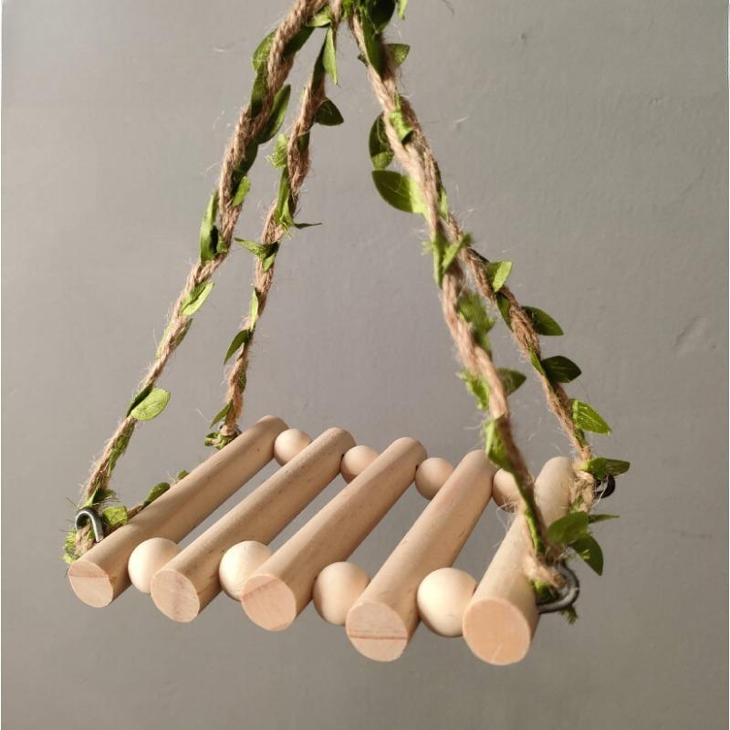 Natural Vine Parrot Swing Chew Toy Interactive Training Hanging Cage Decor For Budgies Cockatiels Small Pet Birds Supplies