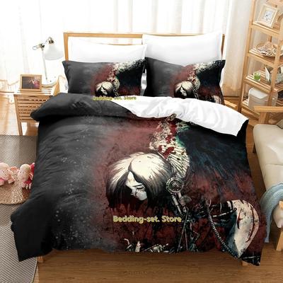 Battle Angel Alita Bettwäsche-Set, Einzel-, Zwillings-, Voll-, Queen- und King-Size-Bettset, Bettbezug-Set für Erwachsene und Kinder, 3D-Anime-Bettlaken-Set