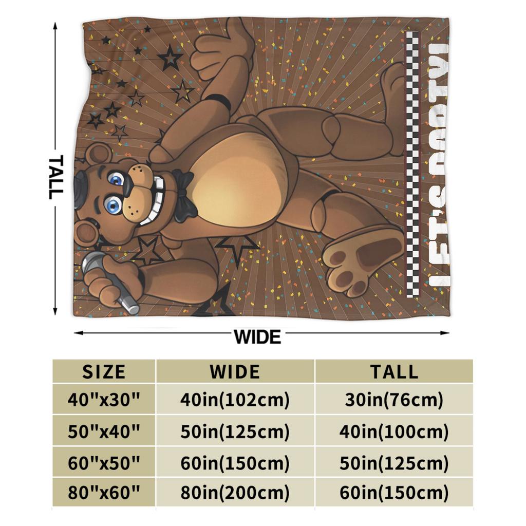 FNAF At Freddys Blanket Coral Fleece Plush All Season Multi-function Super Soft Throw Blankets for Home Outdoor Bedspreads