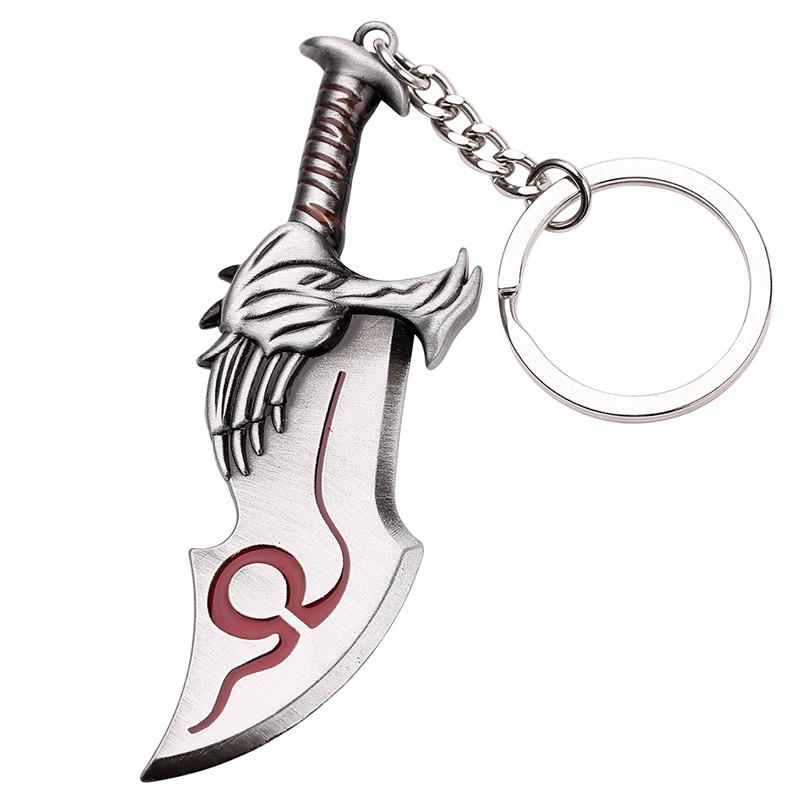 Retro God of War 4 Kratos Sword Keychain Punk Pendant Men's Jewelry Souvenir Trinket - Stylish Keyring Accessory