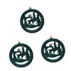 Pack Of 3 Flocked Round Christmas Tree Ornaments Velvety Soft Texture Multi Scene Holiday Hanging Decorations For Xmas Party Home