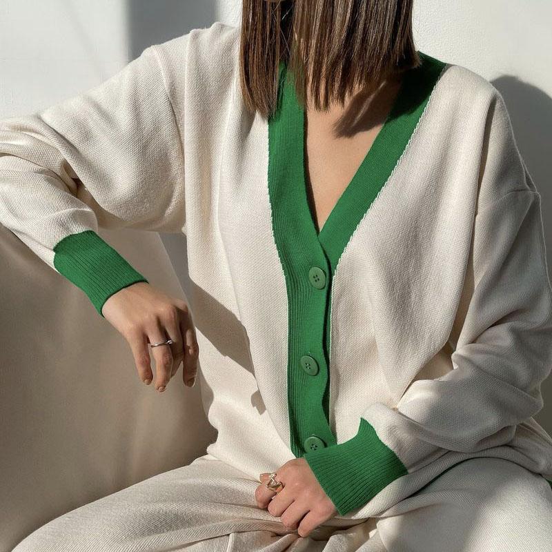 Hirsionsan Vår Høst Patchwork Strikkede Cardigans Kvinner Nye Single Breasted Vintage Korean Gensere Dame Trendy Yttertøy Klær