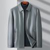 Men's Versatile Sheepskin Leather Jacket: 2025 Spring/Autumn, Middle-Aged Dad Lapel Motorcycle Style