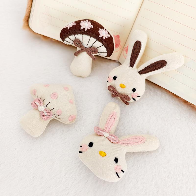 Forest Plush Rabbit & Mushroom Fabric Brooch - DIY Accessories for Clothing, Headwear, Bags, Shoes & Socks
