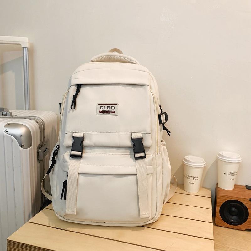 Women's Backpack School Bag Men Solid Color Backpack Travel Bag