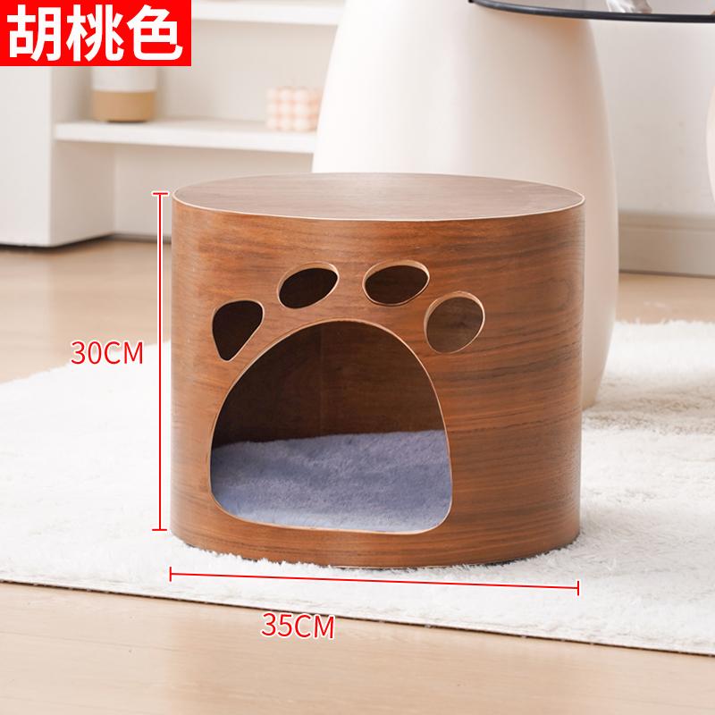 Transparent Cat Bed Acrylic Cat House with Wooden Climbing Frame All-Season Kitty Condo for Indoor Modern Space Capsule Pet Nest