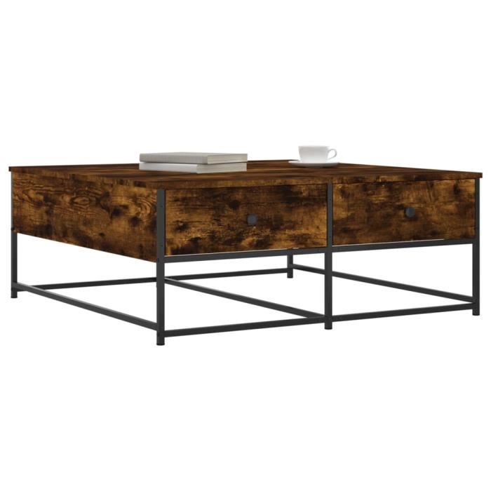 VidaXL Coffee Table Smoked Oak 100x99x40 Cm Engineered Wood 835296