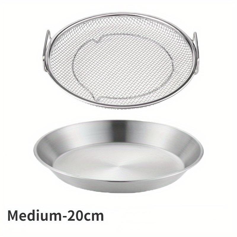 2Pcs/Set Stainless Steel French Fries Basket with Handle Food Skimmer Oil Filter Snack Tray Cooking Strainer Plate Kitchen