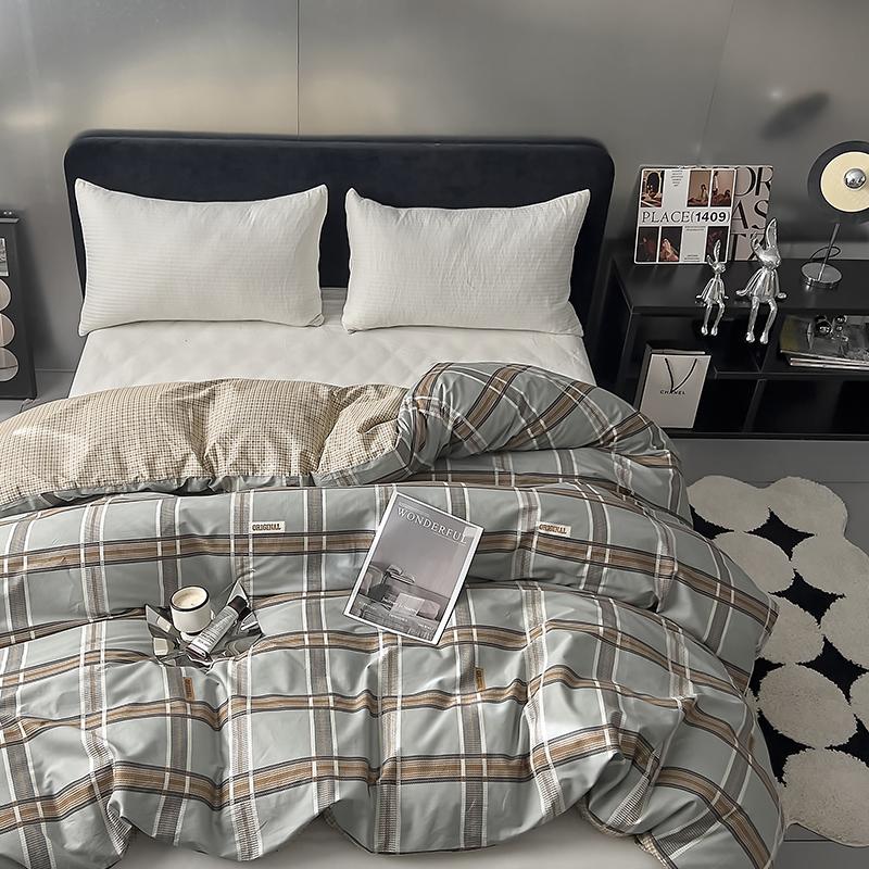 

2025 New 100% Cotton Simple Printed Striped Single Duvet Cover 160x210cm 200x230cm Bed Linens Nordic Pop Quilt Cover 150x200cm 1pcs