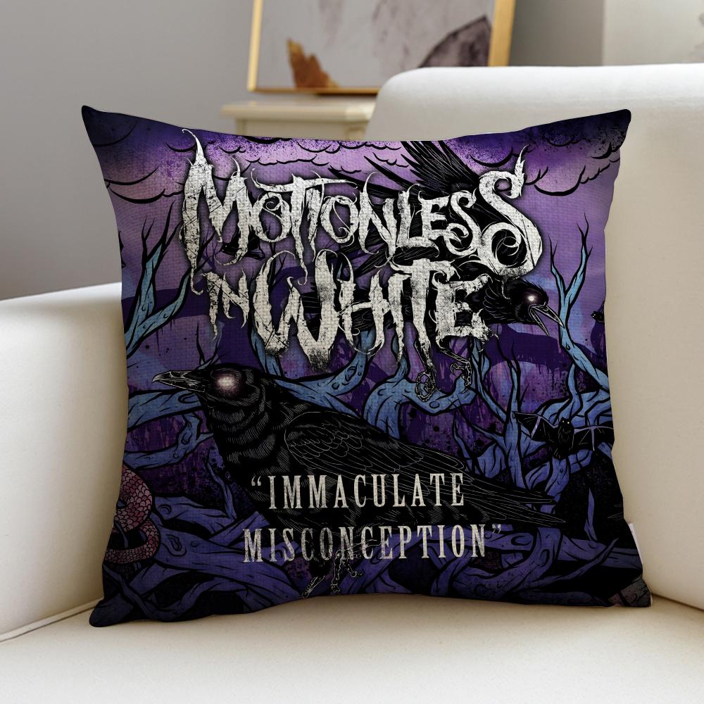 Gothic MMotionless In WhiteS Cushion Cover Breathable and skinfriendly linen pillowcase square removable and washable cushion