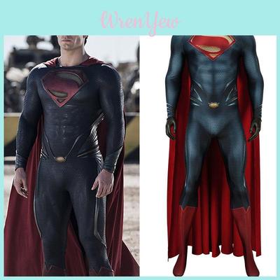 Quality Superman Man Of Steel Cosplay Costume For Unisex Adults And Kids**