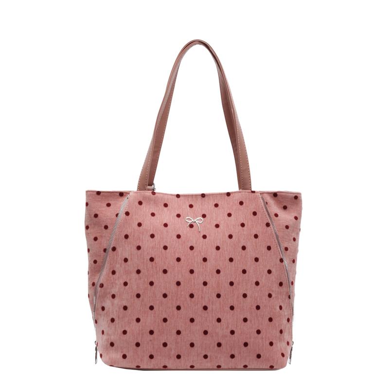 Vintage Tragetasche Damen Dot Print Unterarmtasche Große Kapazität Umhängetasche Multifunktionaler Rucksack