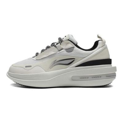 Li Ning Future R1 Durable Breathable Low-Top Skate Shoes Women Skate Shoes White Gray AGLT016-2