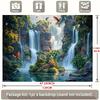 2D Rainforest Waterfall Backdrop, Tropical Nature Tapestry for Home