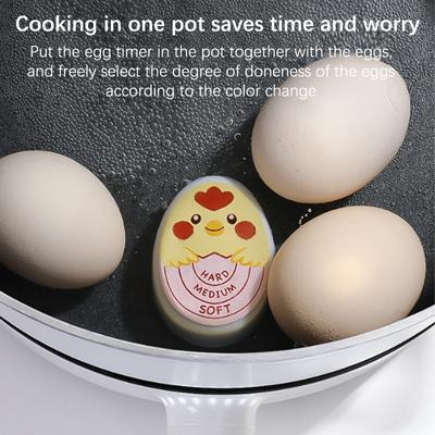 Temporizador para huevos cocidos, temporizador que cambia de color perfecto para huevos duros y blandos, herramientas de cocina ecológicas de resina rosa