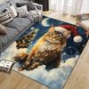 Weihnachtskatze Haus Sofa Dekoration für Wohnzimmer & Schlafzimmer, Rutschfeste Spiel-Flanell-Bodenmatte für Spielzimmer