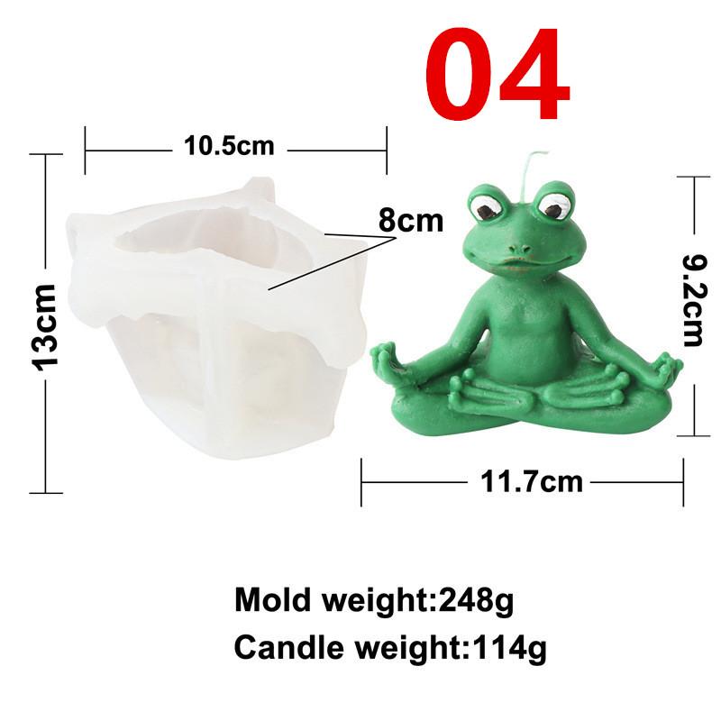 Yoga Animal Silicone Mold 3D Pug Prayer Meditating Rabbit Mould Praying Turtle DIY Mold Scented Candle Pet Plaster Resin Mold