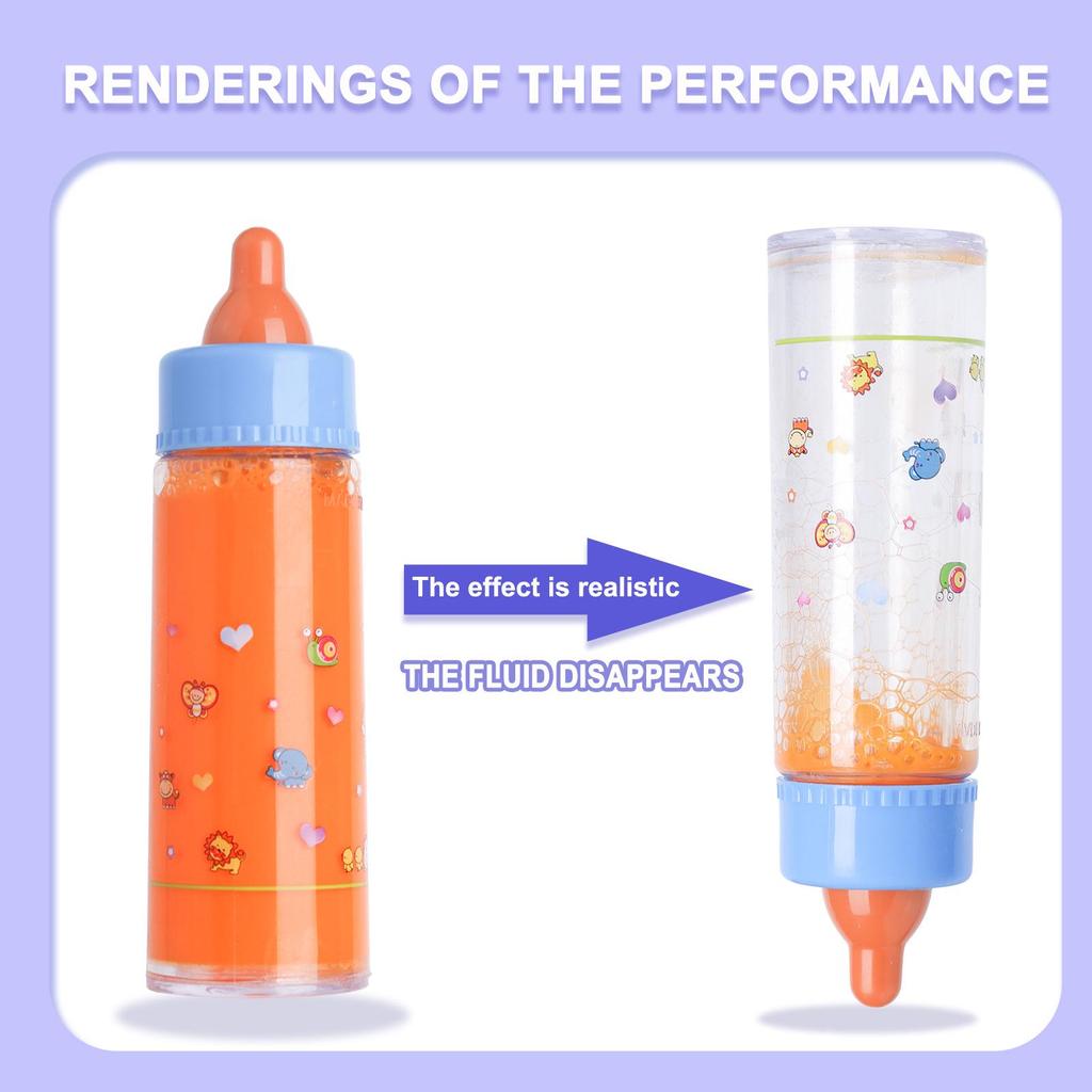 My Baby Doll Magic Feeding Set: 6-Piece with Milk & Juice Bottles and Handbag