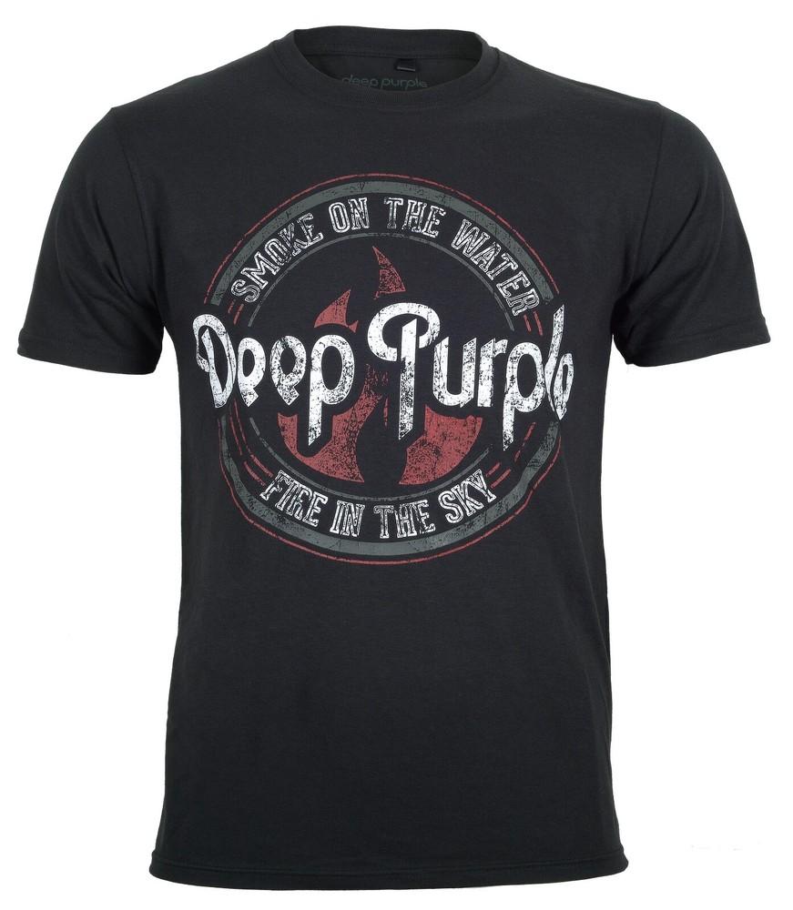 

Deep Purple T Shirt Official Smoke On The Water Circle Classic Rock Black New S