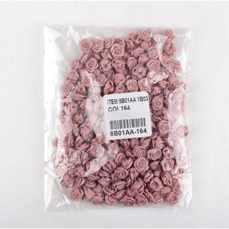 

50 шт. 1 см 1,5 см Мини Ручная работа Лента Роза Сделай сам Аксессуары для волос, Аксессуары, Декоративные цветы из ленты leather red * 1.5