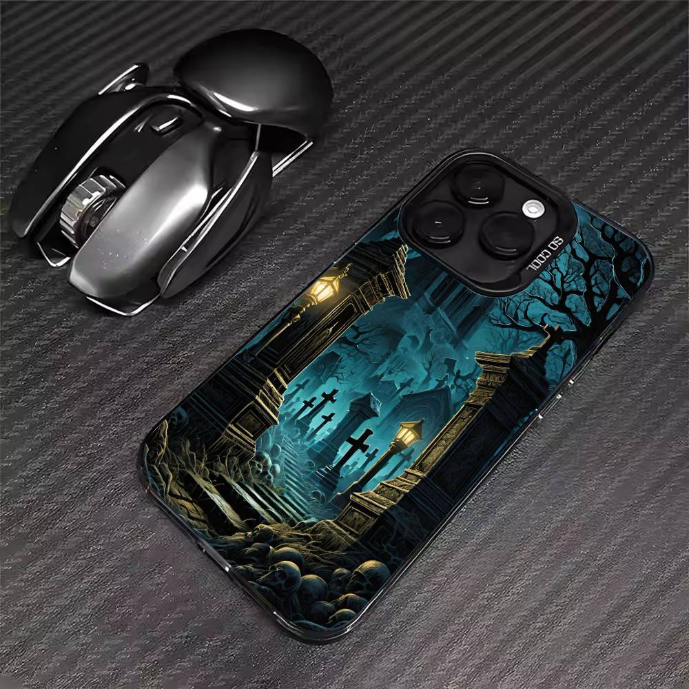 Gothic Castle Personalized Phone Case For iPhone 17 16 15 14 13 12 11 Pro Max XS Max 7 8 Plus Shockproof Silicone Matte Cover