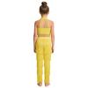Children‘s Latin Dance Outfit Sleeveless Back Straps Crop Top Layered Tassels and Matching Elastic Waist Fringe Pants for Salsa Competition