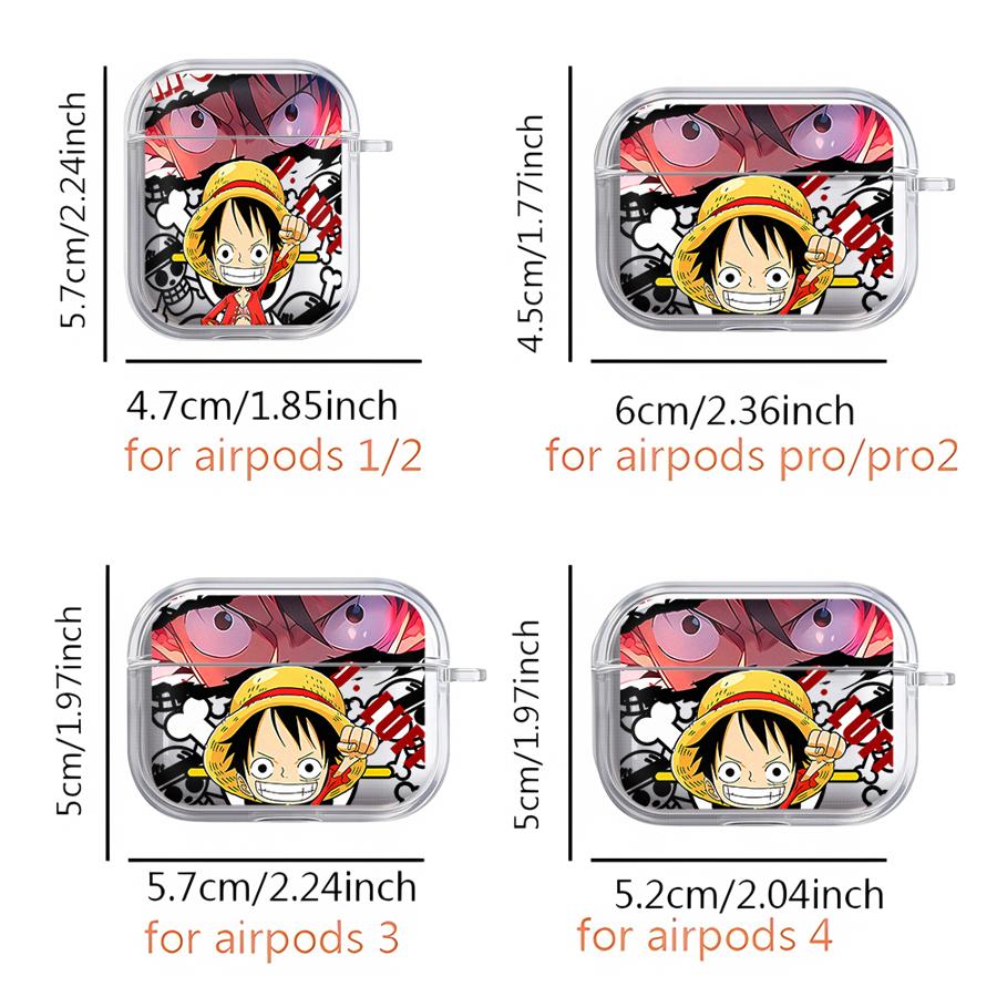 OneS P-ieceS LuffyS Case For Airpods Pro3 3 2 Pro2 4 1 Pro Clear Earphone Cases Cover