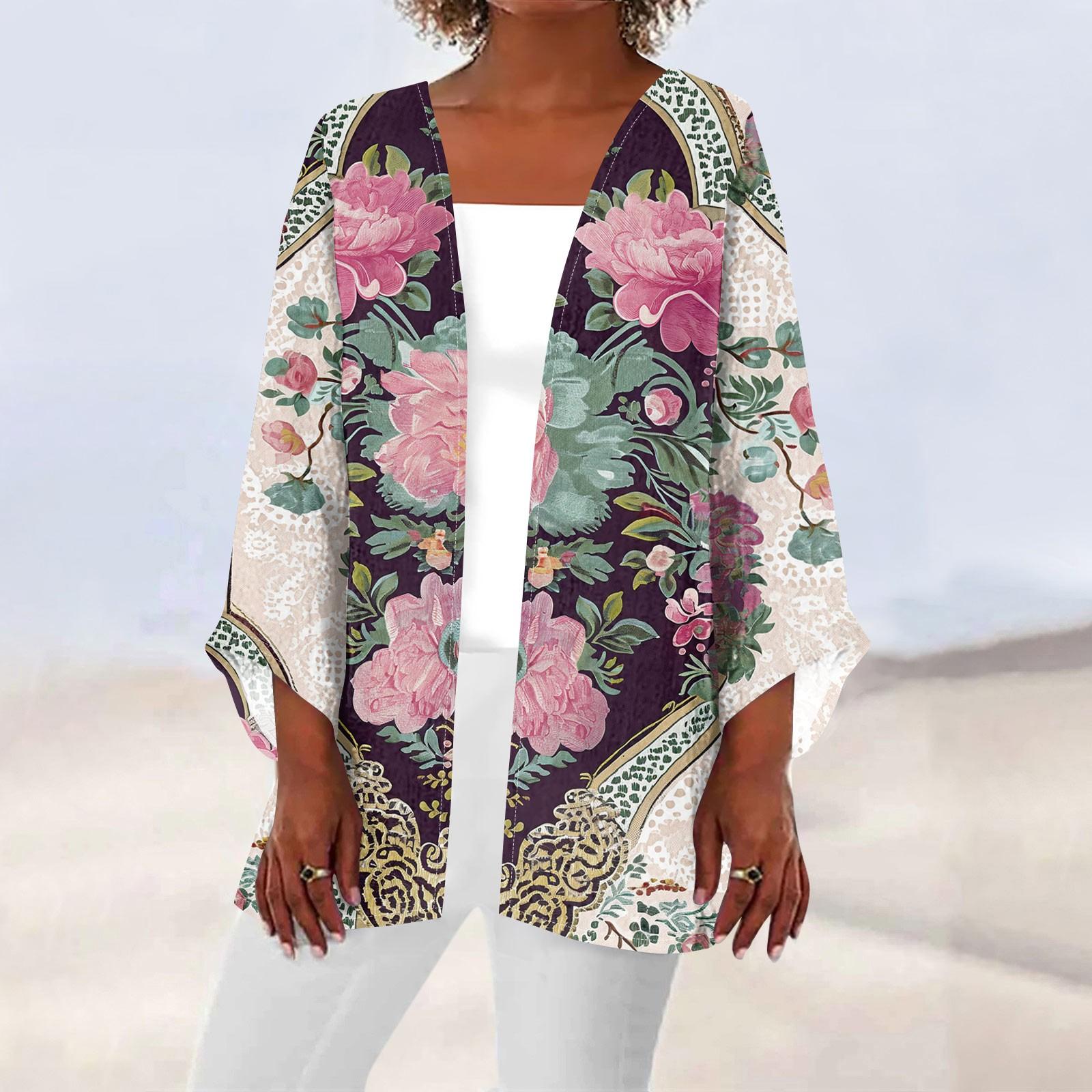 

Жіночий повсякденний модний кардиган Caot з ретро принтом середньої довжини XXXL