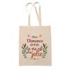 Tote Bag - PLANETEE - Clémence - Natural Jute - Print « Clémence Life Is More Beautiful » - Made In France