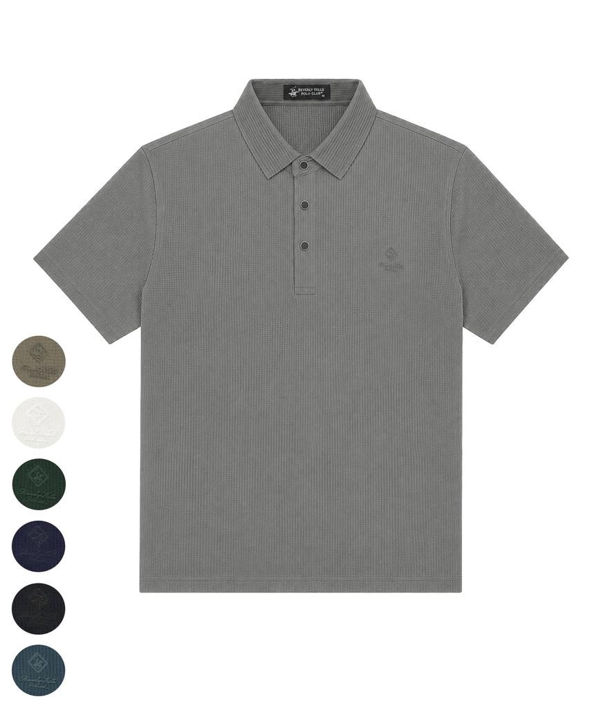 BHPOLOCLUB Men'S Cooling Seersucker Jacquard Pk T-Shirt 6 Colors Ts269