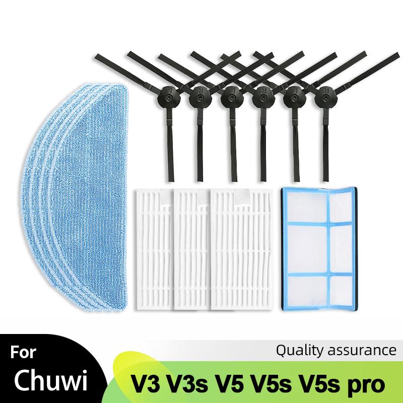 Für iLife Chuwi V3 V3s V5 V5s V5s pro V50 V55 x5 Roboter Staubsauger Teile Seitenbürste HEPA Filter Mopptuch Zubehör