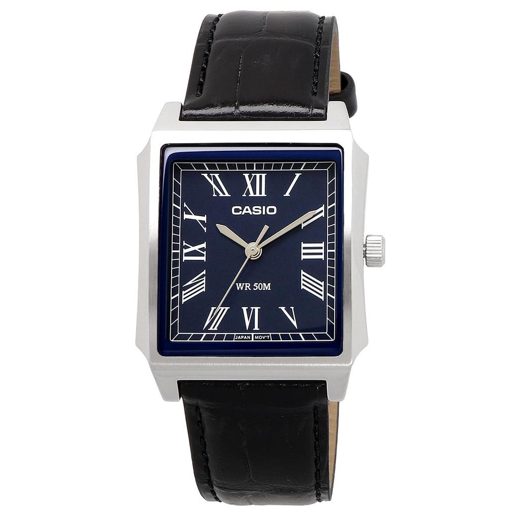CASIO Standard Analog Watch Navy Black Leather Band Overseas Model Men's MTP-B190L-2BV