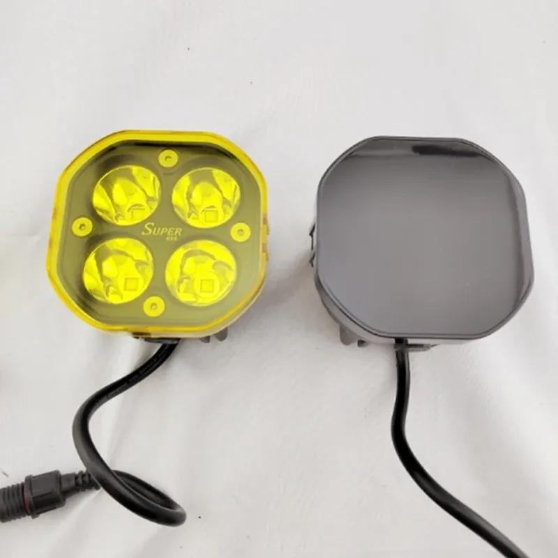40W LED Work Light Cover Off Road Spot Light Cover Waterproof Clover Black Shade Cover Car Light Shell Cube Lighting Housing