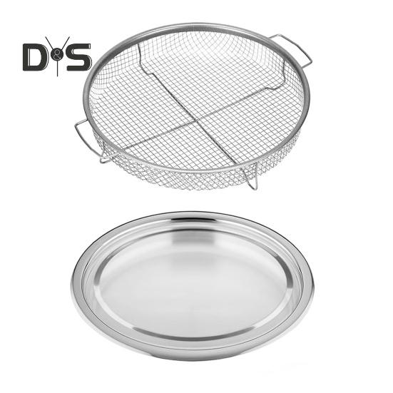 

Корзина для фритюрницы из нержавеющей стали для духовки, 12,8-дюймовый сетчатый противень с антипригарным покрытием, решетка для жарки, аксессуары для конвекционной духовки, фритюрница для посудомоечной машины A