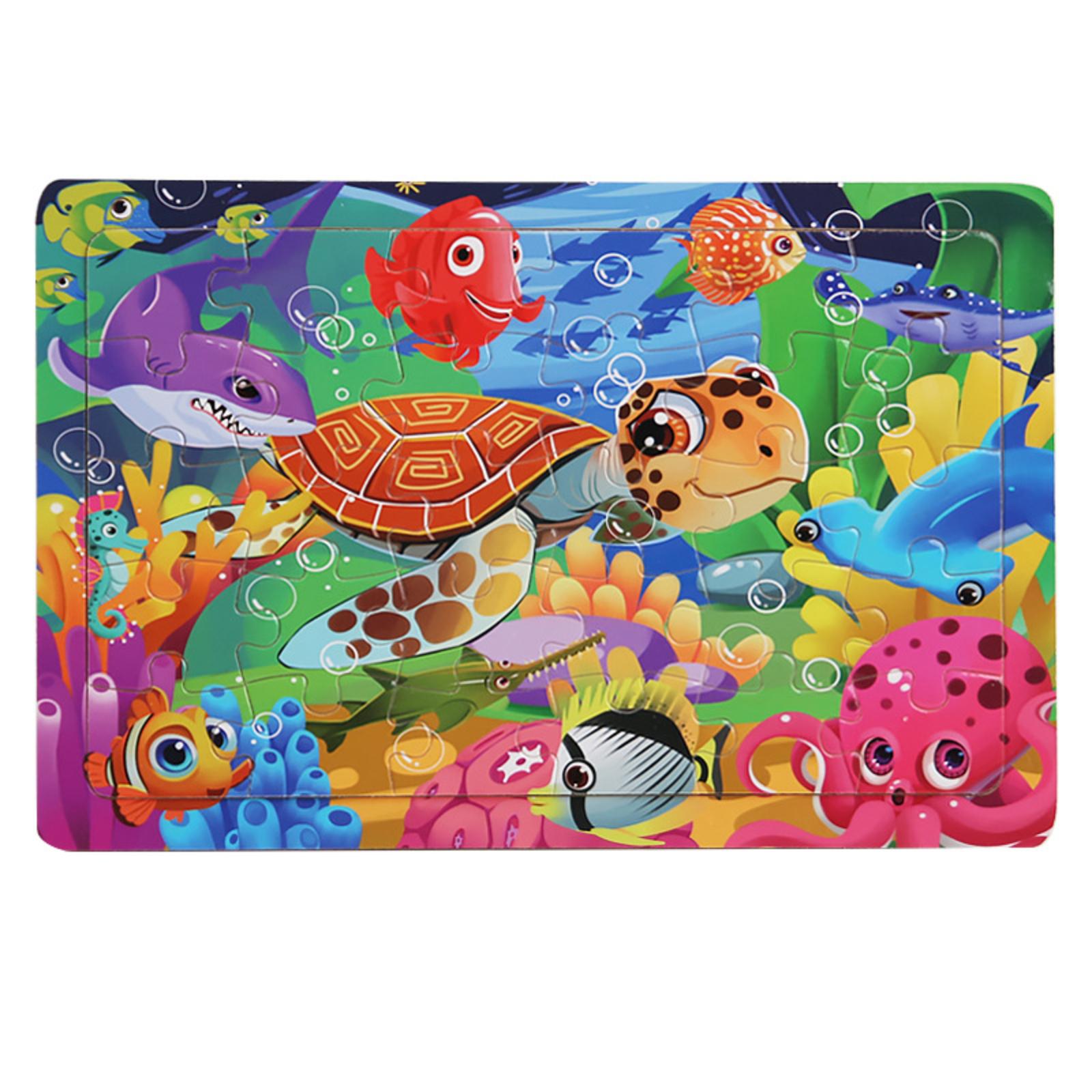 

Wooden Cartoon Animal Puzzle For Early Childhood Education One Size