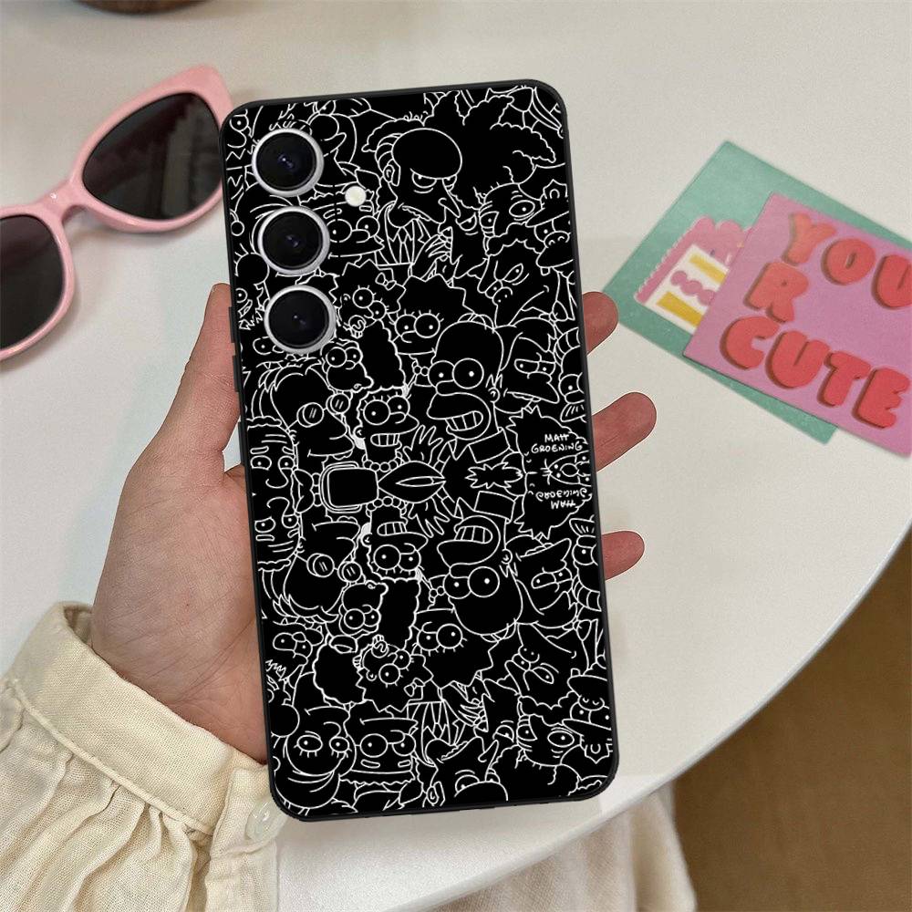 Funny Cartoon S-Simpsons Phone Case For Samsung S 24 Fe 25 Ultra Plus 20 Lite 21 30 22 23 24 22 Ultra 5G Fundas