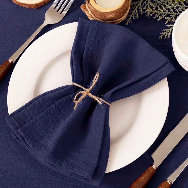 4PCS 30X45CM Cloth Napkins 100% Cotton Fabric Dinner Kitchen Towels Table Design Mat Weddings Baby Shower Christmas Decoration