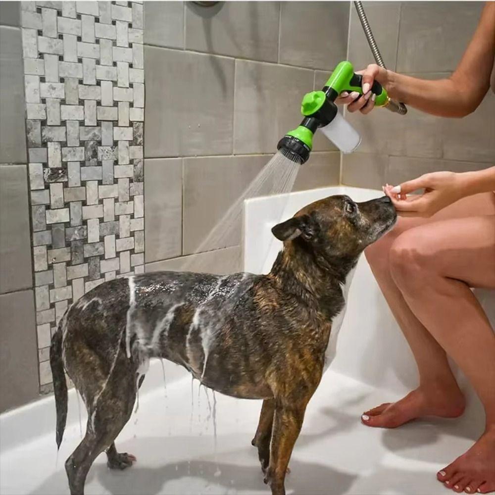 Plastic High-pressure Sprayer 8 Watering Methods Spire Adjustable Dog Shower Bath Foam Sprayer Adjustable Nozzle Portable