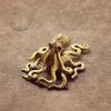 Vintage Alloy Octopus Figurine Textured Finish Lifelike Design Home Office Decor