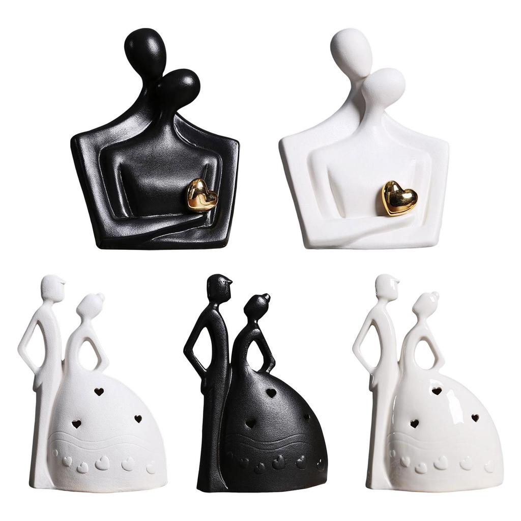 Abstract Couple Figurine Couple Ornament Crafts Passionate Nordic Ceramic Couple