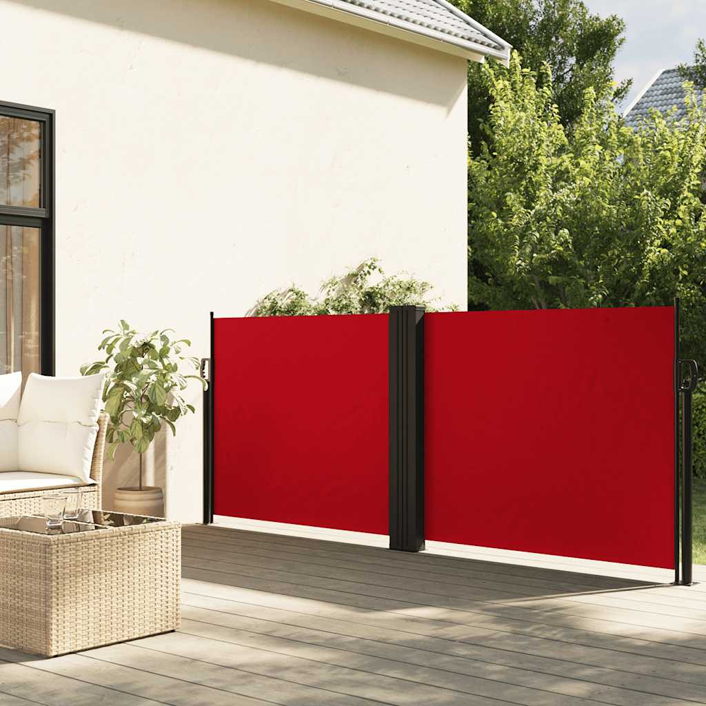 Retractable Side Awning Red 120 X 1000 Cm