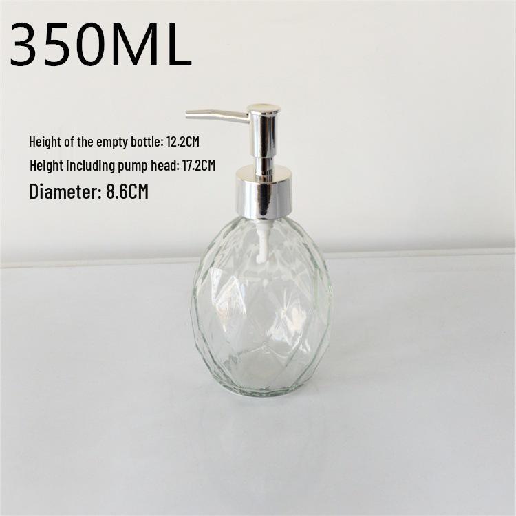 Transparent Glass Press-Top Bottles Set for Hand Sanitizer & Shower Gel