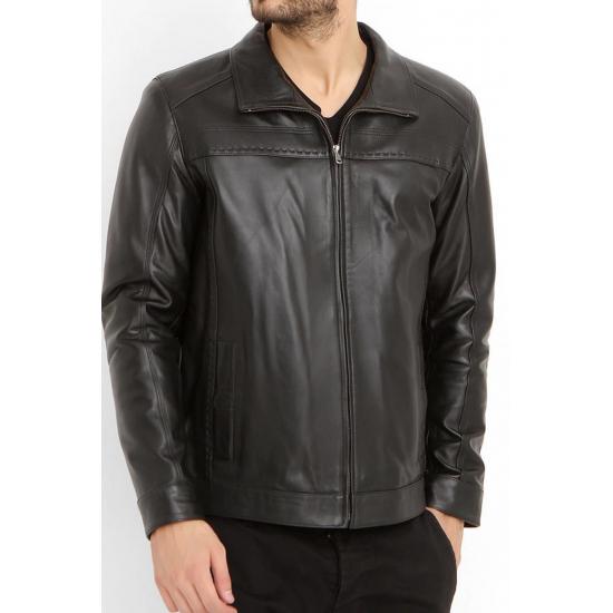 Mens Coat Men's Black Coat Casual Clothing Special Design Luxury Genuine Leather Coat