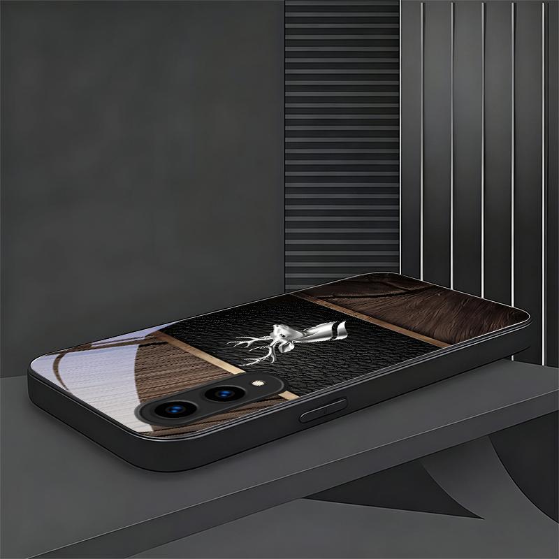 Elite Metallic Stag Black Phone Case For Samsung Galaxy S26 Ultra S25 Edge S24 FE S23 Plus S22 S21 S20 S22 S24 Glass Back Cover