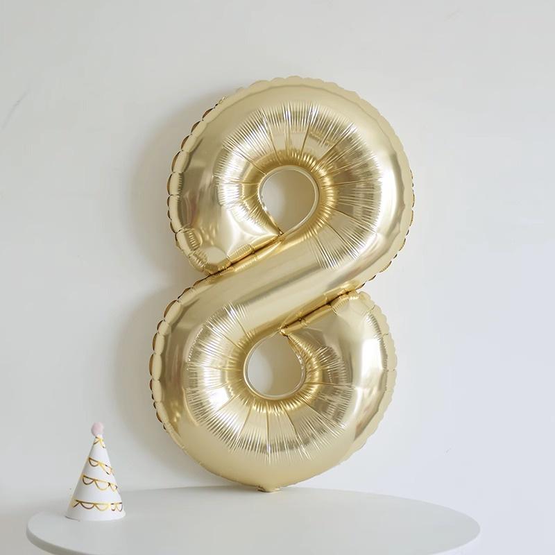 40 Inch Platinum 0-9 Aluminum Foil Balloons Birthday Wedding Anniversary Party Decorations Foil Balloons Baby Shower Decorations